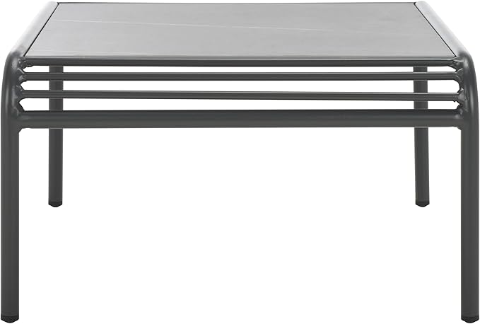 SAFAVIEH Outdoor Patio Furniture Core Grey Metal & Sintered Stone Coffee Table (Fully Assembled) - Photo 1