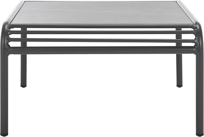 SAFAVIEH Outdoor Patio Furniture Core Grey Metal & Sintered Stone Coffee Table (Fully Assembled)