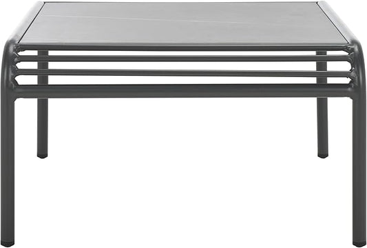 SAFAVIEH Outdoor Patio Furniture Core Grey Metal & Sintered Stone Coffee Table (Fully Assembled)