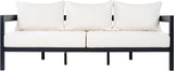 Merax 75.8" Modern Curved Outdoor Aluminum 3-Seater Sofa - Photo 3