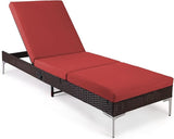 HOMREST Outdoor Chaise Lounge Chair, Patio Wicker Lounge Chair with Pneumatic Adjustable Backrest - Photo 1