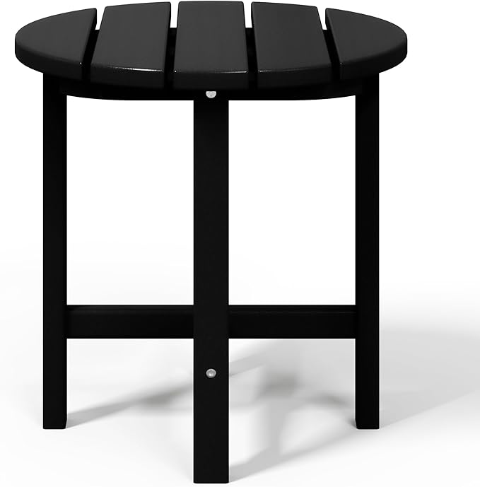 WestinTrends Dylan Adirondack Round Outdoor Side Table, Black
