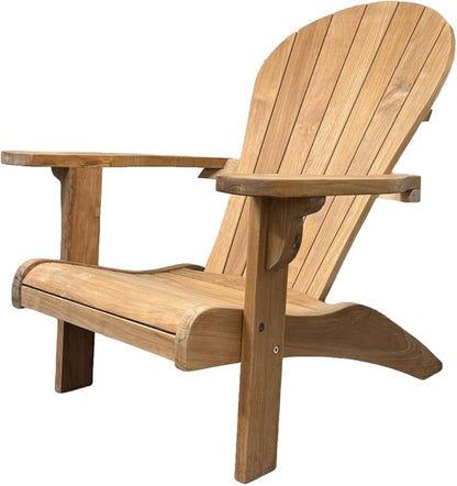 Touchstone Teak Adirondack Chair, Ergonomic Outdoor Patio Chair, A-Grade Teak Wood, Weather-Resistant with Stainless Steel Hardware