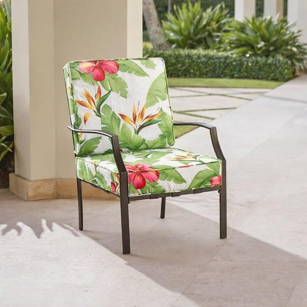 BrylaneHome Bh Outdoor Performance 2-Section Deep Seating Cushion - Hibiscus - Photo 1
