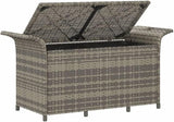 Patio Bench with Cushion Gray 45.7"x18.1"x22.4" Poly Rattan Deck Bench Outdoor Bench Garden Bench Porch Bench for patios - Photo 6