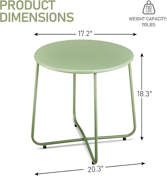 Outvita Indoor and Outdoor Side Table, Small Patio Side Table - Photo 3