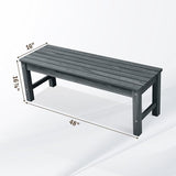Psilvam 2-Person Outdoor Poly Lumber Patio Backless Bench, Fade-Resistant & Odor-Free Poly Lumber Patio Furniture - Photo 3