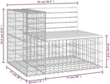 Solid Wood Garden Bench with Gabion Design, Natural Wood Tone and Silver Finish, Foldable Two-Seater for Patio, Balcony - Photo 2