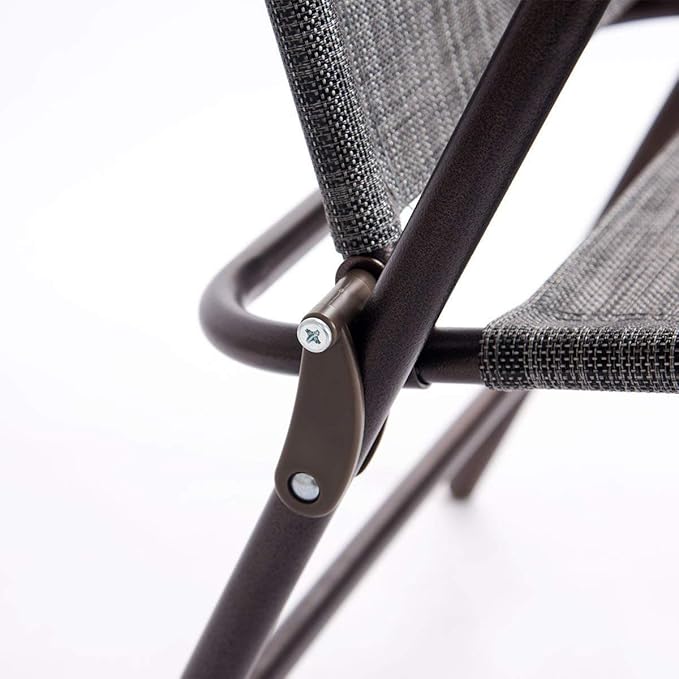 Giantex Set of 2 Patio Folding Chairs, Outdoor Patio Dining Chairs w/Armrest, Sling Back, Metal Frame - Photo 8
