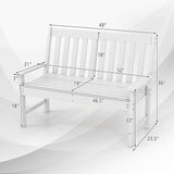 Giantex Outdoor Bench, 52-Inch Outside Bench All-Weather HDPE Park Bench with Backrest and Armrests - Photo 3