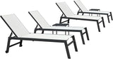 PURPLE LEAF 6-Piece Outdoor Chaise Lounge Oversized Pool Lounge Chairs with Easy-to-Move Wheels and Adjustable Backrest - Photo 1