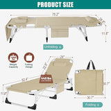 DoCred 3 in 1 Sun Tanning Chair Oversized with Face Arm Hole, Heavy Duty Folding Chaise Lounge Chairs - Photo 3