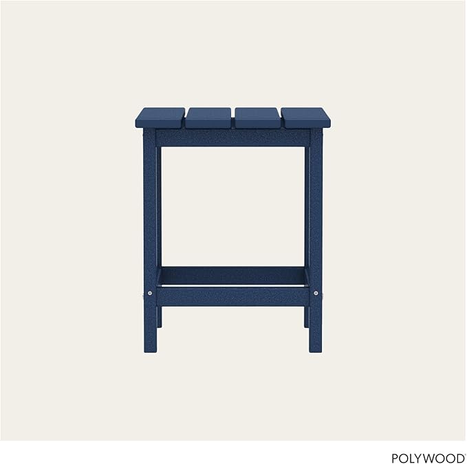 Polywood Long Island Side Table, 15.13in. x 14.75in. x 18in, Navy