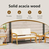 vidaXL Cream White Outdoor Garden Bench with Cushions for Two - Photo 4