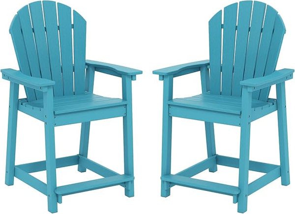 OTSUN Tall Adirondack Chairs Set of 2, HDPE Bar Height Outdoor Chairs, Adirondack Bar Stools for Patio Balcony & Porch - Photo 1