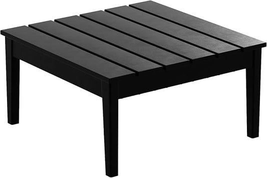 WestinTrends Ashore Outdoor Coffee Table, 32 Inch All Weather Poly Lumber Adirondack Patio Coffee Table Square Low Table, Black
