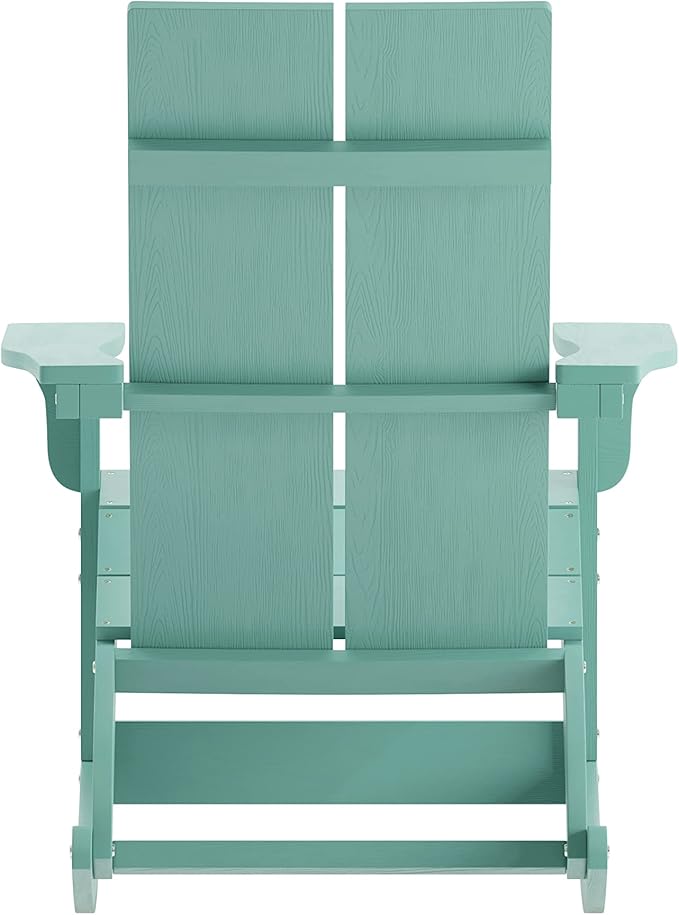 Taylor & Logan Ebbe Modern All-Weather 2-Slat Poly Resin Adirondack Chair in Sea Foam - Set of2
