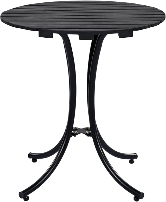 Christopher Knight Home Hanley Patio Wicker Lounge Chair with Ottoman Footrest+Coffee Table, 3-Piece Outdoor Furniture Set for Porch/Balcony/Deck/Backyard, Metal Frame and Soft Cushions, Beige+Black