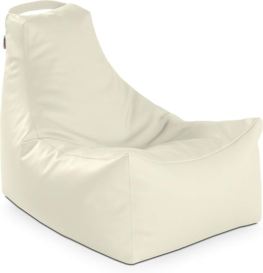 Jaxx Juniper Nautical Edition - Casual Bean Bag Seating for Boat, Yacht & Watersports - Marine Vinyl, White