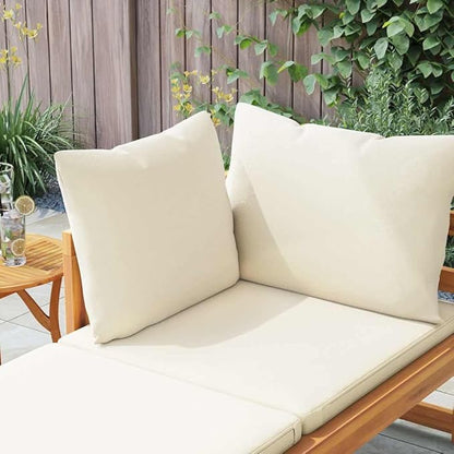 Solid Acacia Wood Patio Sun Lounger with Cushion, Durable Outdoor Garden Sunbed for Leisure, Adjustable Armrest Design, Weather-Resistant Hardwood Furniture