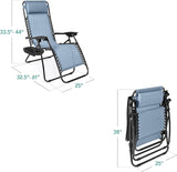 Best Choice Products Set of 2 Adjustable Steel Mesh Zero Gravity Lounge Chair Recliners w/Pillows and Cup Holder Trays - Photo 2