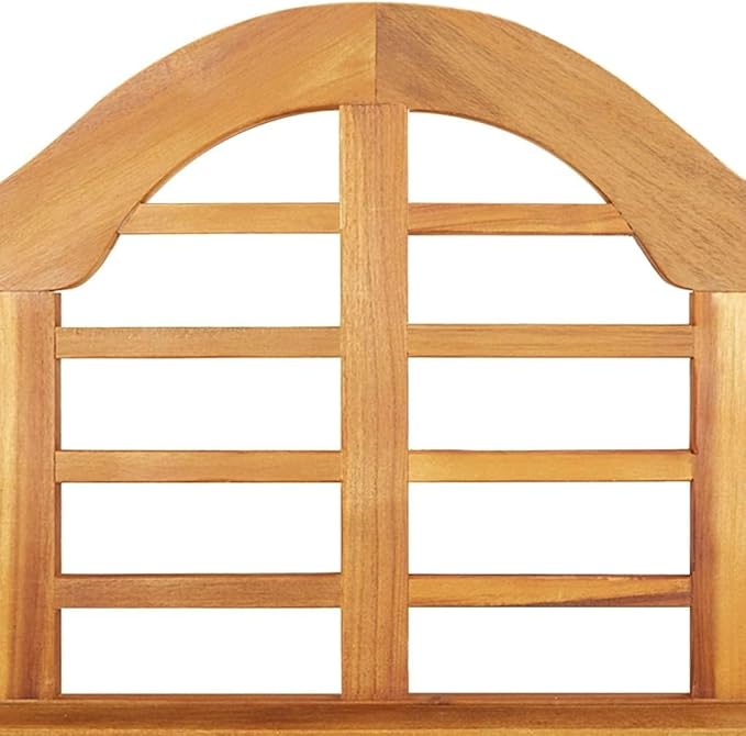 BOWERY HILL Solid Acacia Wood Garden Bench, Brown Oiled Finish, Ergonomic Rectangular Design, Indoor/Outdoor Use, 49.2 x 49.2 x 34.4 in, Rustic Patio Furniture for Relaxed Seating