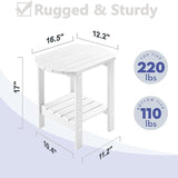 PASAMIC 2-Tier Adirondack Oval Outdoor Side Table, HDPE Small Outdoor Table, Patio End Table for Patio, Backyard - Photo 3