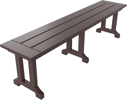 WO WESTIN OUTDOOR HDPE Laguna Trestle 65" Bench,Dark Brown