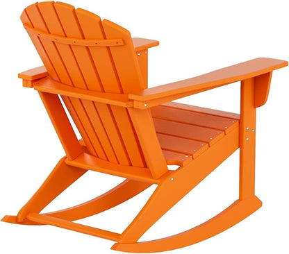 WO WESTIN OUTDOOR HDPE Altura Outdoor Rocking Poly Adirondack Chair, Orange