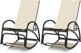 Giantex 2-in-1 Outdoor Rocking Chairs of 2, Convertible Lounge Chair with 4-Position Adjustable Backrest - Photo 1