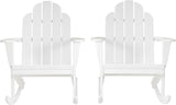 Jayde White Solid Wood Outdoor Adirondack Rocking Chair Set of 2 by Linon - Photo 6
