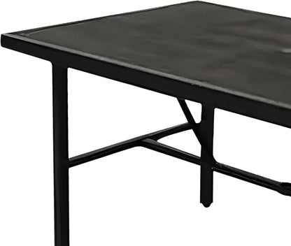 Four Seasons Courtyard Nantucket 40 x 72 Inch Rectangular Outdoor Patio Dining Table All Weather Woven Tabletop for Backyard Lawns and Decks, Brown