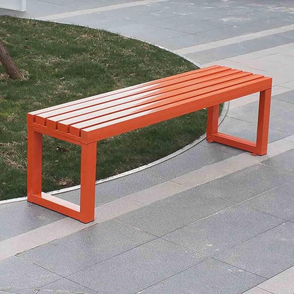 Porch Bench for Outdoor Metal Garden Benches 39in 47in 59in Patio Bench Seating 2-4 Seat for Indoor/Outdoor Entryway Parkbench Black/White(Orange,47x16x18in)