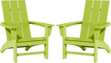 Poly Lumber Adirondack Chairs Set of 2, All-Weather Resistant Outdoor Patio Chairs, Look Like Wood