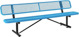8Ft Outdoor Bench with Back Portable Frame, Outdoor Steel Park Bench with Backrest - Photo 1