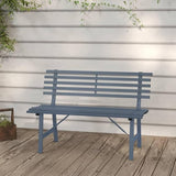 Garden Bench Deck Bench Patio Bench 43.3" Steel Gray - Photo 1
