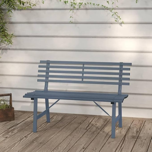 Garden Bench Deck Bench Patio Bench 43.3" Steel Gray