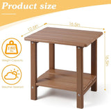 Adirondack Outdoor Side Table, 2-Tier Sturdy Patio End Table Weather Resistant, 16.5" Solid Side Table for Patio, Pool - Photo 3