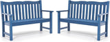 Stoog Outdoor Benches Set of 2, 2-Person All-Weather HIPS Garden Bench with 800 lbs Weight Capacity, Never Rot or Fade - Photo 1