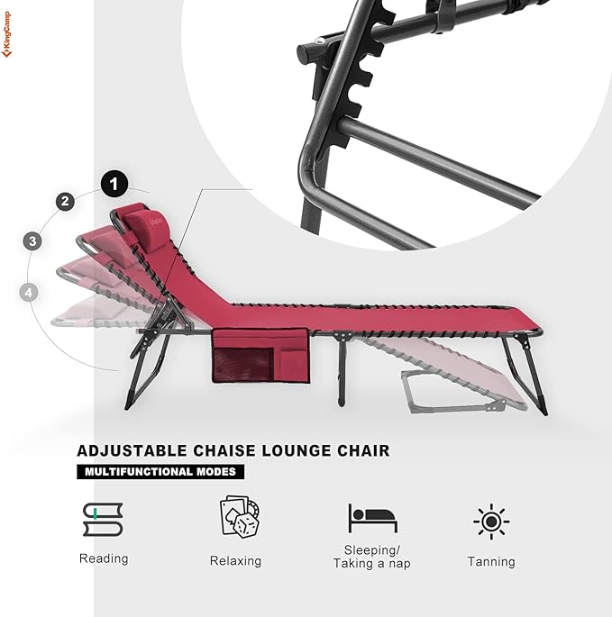 KingCamp Folding Outdoor Chaise Lounge