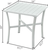 Outdoor Steel Side Table End Table for Patio, Backyard, Pool, Indoor Companion, Easy Maintenance and Weather Resistant - Photo 3