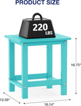 YEFU Outdoor Side Table for Patio: 16" HIPS Weather - Resistant Adirondack Tables Set of 2 - Small Square End Table for - Photo 3