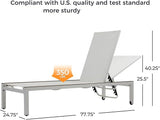 Grand patio Outdoor Chaise Lounge Mesh Sling Chair with Woodgrain Texture - Photo 2