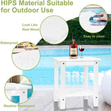 Y&M Outdoor Side Table, HIPS Adirondack Small Double Layer Table, Waterproof Square Outside Table - Photo 4
