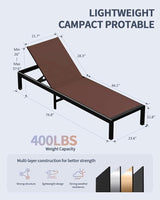Aluminum Lounge Chairs Outdoor Chaise Furniture - Photo 3