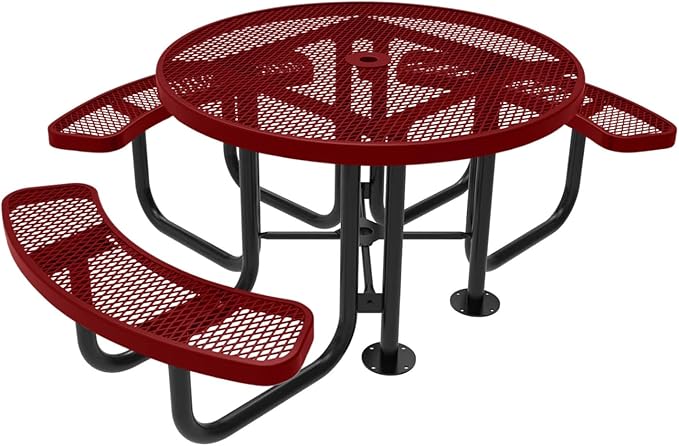COATEDOUTDOORFURNITURE Heavy-Duty Portable Outdoor Picnic Table with Umbrella Hole - Photo 1