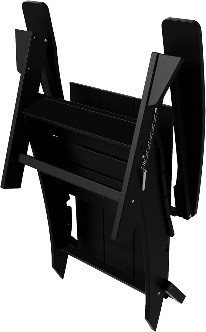 WestinTrends Ashore Modern Outdoor Folding Adirondack Chair (Set of 2), Black