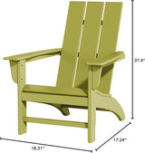 Poly Lumber Adirondack Chair, All-Weather Resistant Outdoor Patio Chairs, Look Like Wood - Photo 2