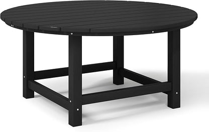 WestinTrends Dylan 5-Piece Outdoor Patio HDPE Adirondack Chair with Round Coffee Table Conversation Set, Black