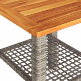 Square Garden Table Grey Brown 4-Piece Set Indoor Outdoor Furniture with Weather Resistant Powder Coated Steel Frame - Photo 9